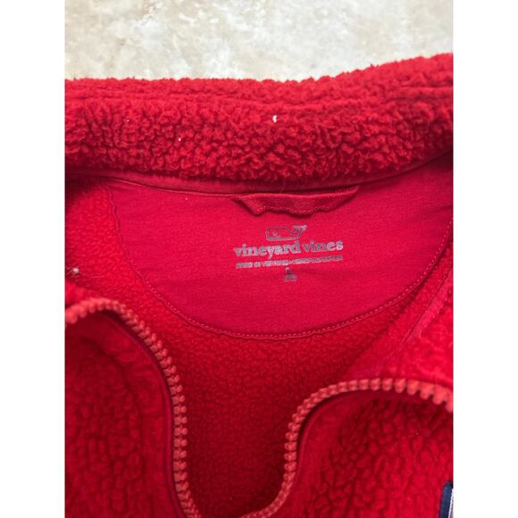Vineyard Vines Women’s Sherpa Fleece 1/4 Zip – Red - Picture 2 of 2